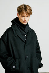 hoody zip-up cape cardigan black (6615495016566)
