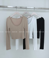 Basic Double-Sided Cropped T-shirt