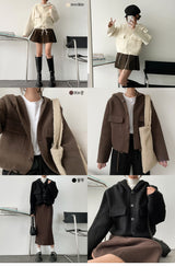 エルソフトウールボタンパーカージャケット