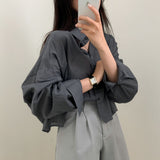 サンデールーズフィットクロップガーゼシャツ