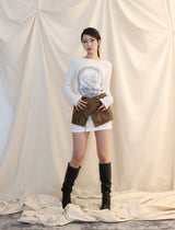 ベルトラップスカート/BELT WRAP SKIRT[brown]