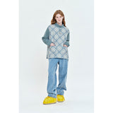 COLORING CHECK PATTERN SWEATSHIRT [MINT]