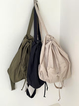 プリーツデイリーナイロンストリングポケットバックパック/Pleated Daily Nylon String Pocket Backpack