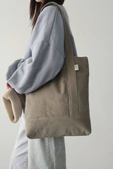 コーデュロイシンプルラインバッグ (khaki gray)