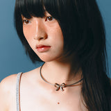  Ribbon Bangle Chain Necklace