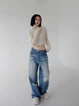 リブカットTシャツ/Rib Cut T-shirt (2color)