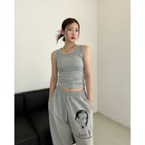 フェイスロゴロングワイドパンツ / FACE LOGO LONG WIDE PANTS 3COLOR