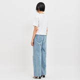 バンディングワイドデニムパンツ