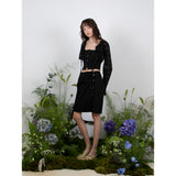 サイドストラップボタンスカート / SIDE STRAP BUTTON SKIRT - BLACK