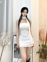 ベラスカーフコルセットトップセット/778. Bella scarf corset top set (2color)