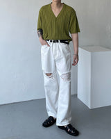 GL Twisted Doughnut Patterned Short-Sleeved Cardigan (5 colors)