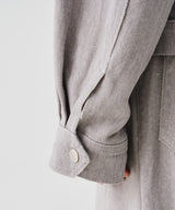 NO COLLAR CROPED JACKET (GRAY) / SET-UP