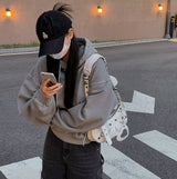 [BELLIDE MADE] Vintage Pigment Crop Hoodie