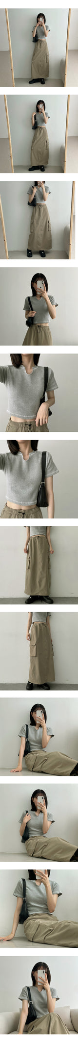 ウエストストリングカーゴロングスカート / Waist String Cargo Long Skirt