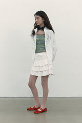 CHERRY STRING SHIRRING WINDBREAKER [WHITE]
