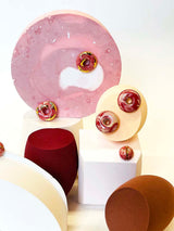 Ceramic Doughnut Marbling earring (atypical) (6642403246198)