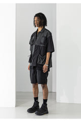 リップスタックポケットオーバーサイズドショートシャツ / LIPSTACK POCKET OVERSIZED SHORT SHIRTS (4552304558198)