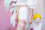 ハイウェストチョーカーガーターベルトショートパンツ/BOT(4440) High Waist Choker Shorts Garter Belt Short Pants