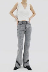 グレーデニムブーツカットパンツ / no.0027 Gray Denim Bootcut Pants