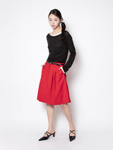 VIVID PLEATS SKIRT (TOMATO)