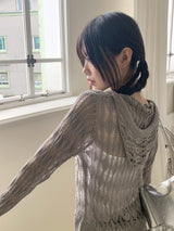 Porea 2WAY Overfit Knitwear hoodie Cardian
