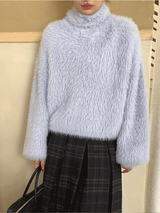 Conch angora turtleneck knit