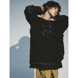 ネットウェーブチェッカーニット / NET WAVE CHECKER KNIT_BK
