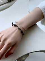 ハッキンメタルジェムストーンレイヤードブレスレットセット / Harkin Metal Gemstone Layered Bracelet Set