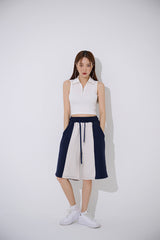 カラーハーフジップアップクロップタンクトップ/TOP(9354) Collar Half Zip Up Crop Nash