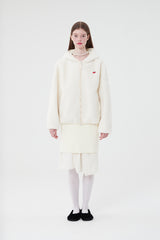 チェリーフリースフーディー付きジャンパー / CHERRY FLEECE HOODIE JUMPER [CREAM]