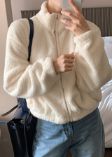 ふわふわファーフリースジップアップ (3color)