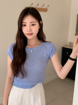 スリムフィット半袖ニット (8color)