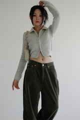 モモ2ウェイニットジップアップ / Momo 2 way knit zip-up (4color)