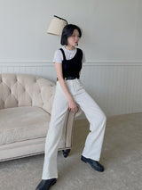 アンバランスドニットスリーブレス / Unbalanced Knit Sleeveless (2color)
