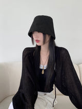 夏 ベーシック ストリング リボン クロップド ボレロ カーディガン/[6 colors] Honey Summer Basic String Ribbon Cropped Bolero Cardigan
