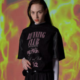 レザースリーブケーブルニットセーター/[UNISEX] Leather-Sleeve Cable-Knit Sweater (Black)