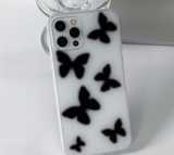 パステルブラーバタフライフォーンケース / Pastel Blur black utterfly Phone Case