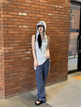 ビソップサマーフードファブリックワイドカーゴデニムパンツ / Bisopp Summer Hooded Fabric Wide Cargo Denim Pants