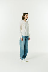 マークVネックケーブルニットセーター/RCH mark v neck cable knit sweater Ivory