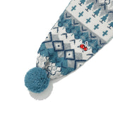CHERRY BOHEMIAN POMPOM MUFFLER [BLUE]
