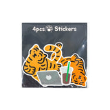 LAZY & LOOK TIGER 4PCS STICKERS (6538532454518)