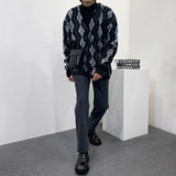 ジグザグモヘアアーガイルカーディガン/EV Zigzag Mo Hair Argyle Cardigan (2 colors)