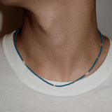 LOVE SKINNY BEADS NECKLACE BLUE (M)