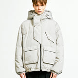 essential oversize duckdown peded parka grey (6615478632566)