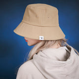 Herringbone label bucket hat BEIGE