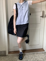 ナインビジョーポケットカーゴナイロンミニスカート/Naing Bijo Pocket Cargo Nylon Mini Skirt