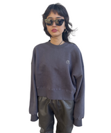 プリントクロップドスウェット/Print Cropped Sweat-CHARCOAL