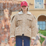 Flower Fleece Quilted Jacket (Yellow) (6643488882806)