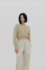 ウールバルーンVネックニット / Wool balloon V-neck knit (5color)