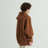 WHATTHE 3D ロゴ刺繍パーカー/WHATTHE 3D Logo Embroidered Hoodie (Heavy Sweat) Brown